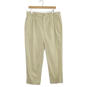On 34th Pants Women's 14 High Rise Pleated Chino Ankle Pants Stretch Safari